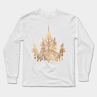 Crystal Chandelier in Faux Gold Long Sleeve T-Shirt